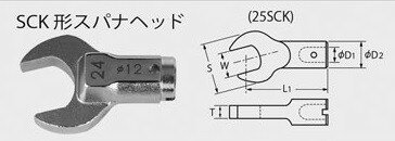 カノン 200SCK27 カノンヘッド交換式トルクレンチ用交換ヘッド SCK形スパナヘッド 中村製作所 KANON
