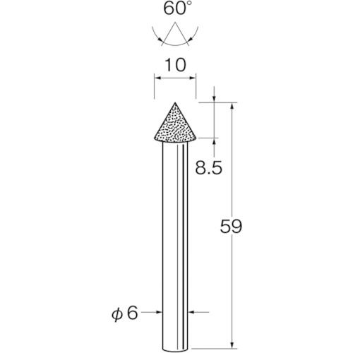 リューター N5811 機械研削用軸付電着ボラゾン砥石 インターナル研削用