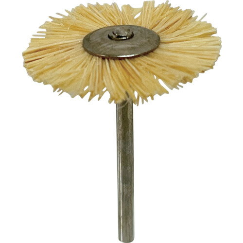 リューター B1216 軸付ホイール型ブラシ 軸径2.34mm 毛材:タンピコ 植物繊維