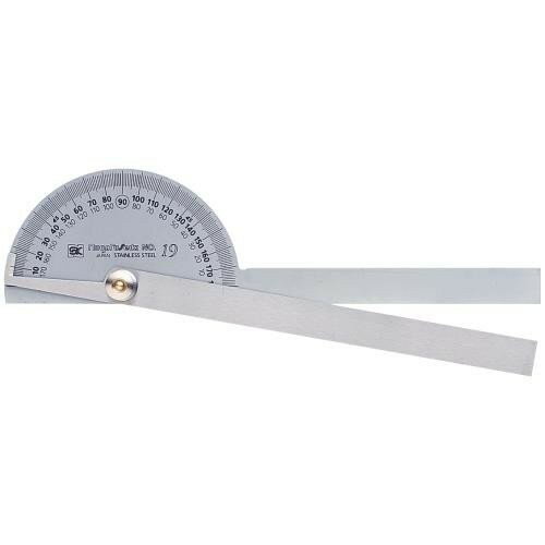 新潟精機 PRT-19SWプロトラクタ No.19 シルバー 2本竿 PRT19SW 角度計 角度測定器 傾斜角測定