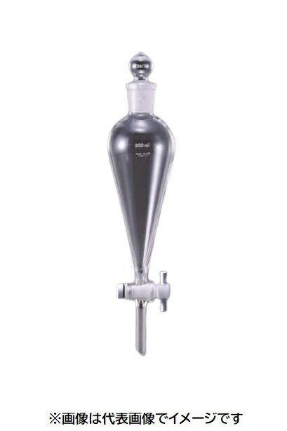 IWAKI 分液ロート スキーブ形、PTFEコック、共通摺合せ栓 6402FS500R