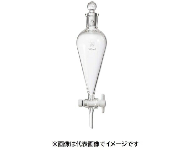三商分液ロートスキーブ型500mL 透明摺合せ玉栓 PTFEコック