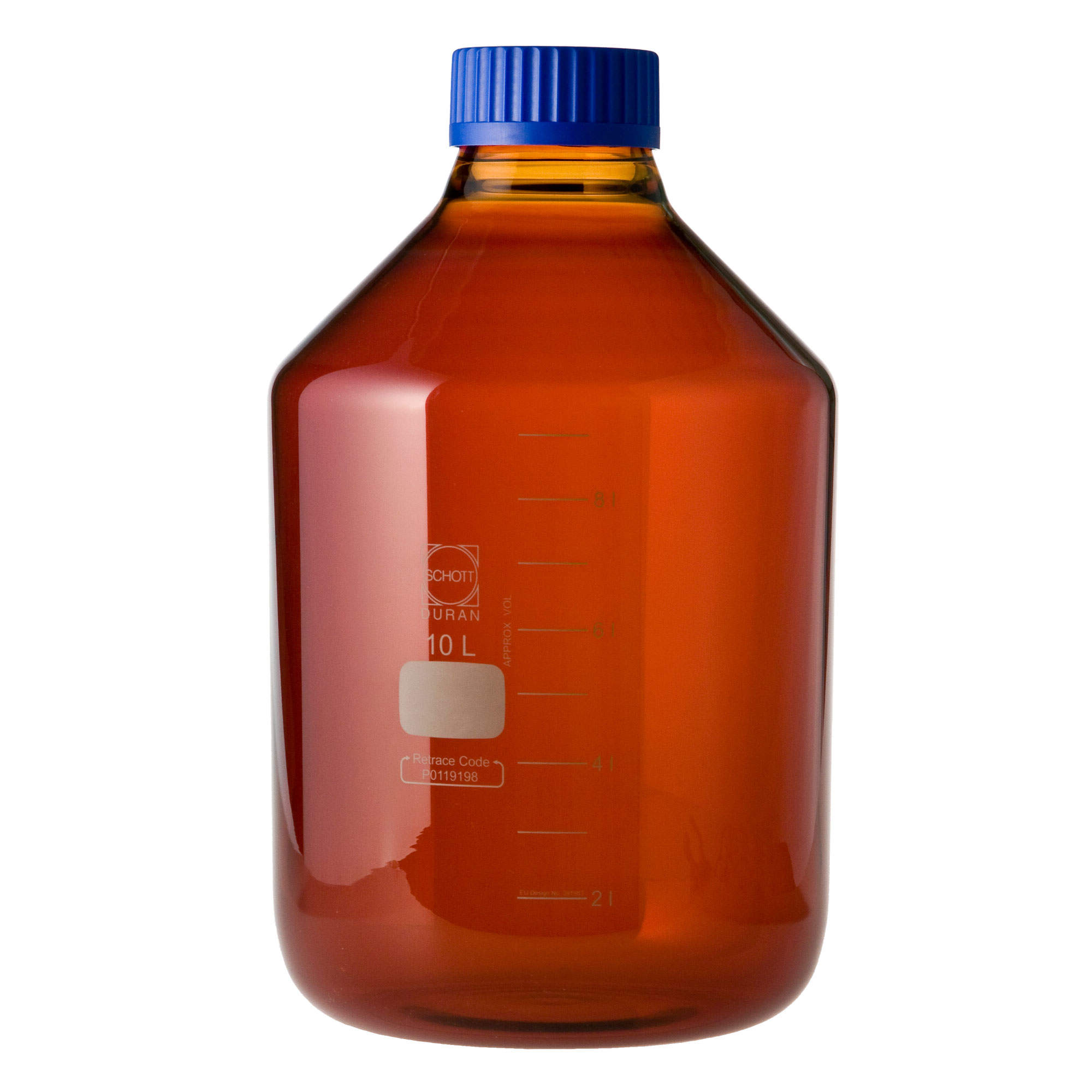 ネジ口瓶広口GLS-80 茶 10000ml 青キャップ付