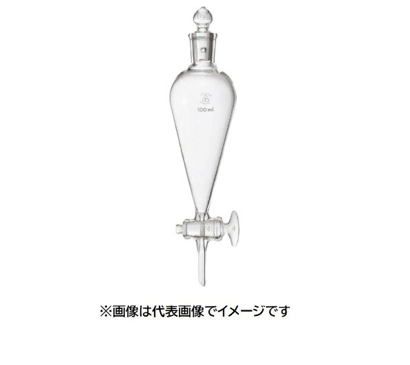 三商 透明摺合せ分液ロート スキーブ型ガラスコック1000mL