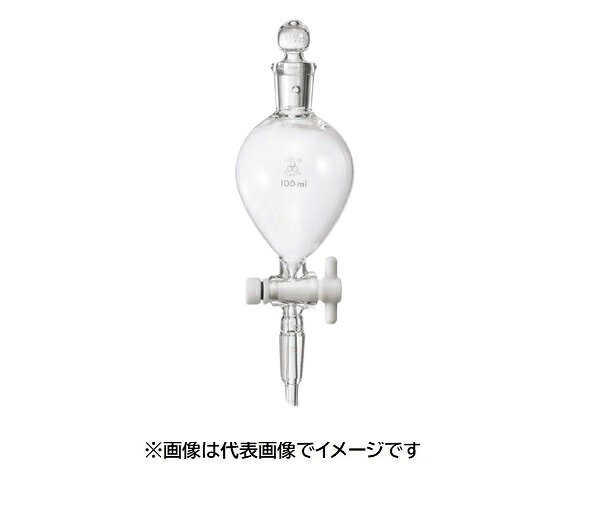 三商 透明摺合せ分液ロート球型 PTFEコック200mL下19/38