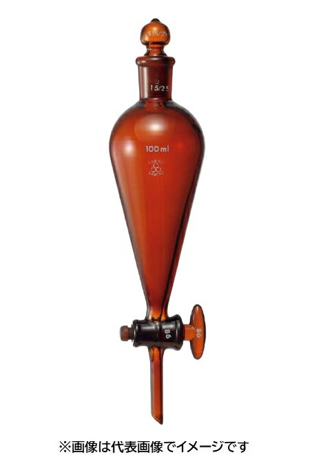 三商 分液ロート 茶 スキーブ型 500mL ガラスコック