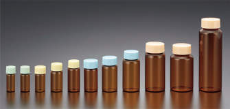 マルエム スクリュー管 グリーンキャップ付 No.4 茶 50入(4.0)