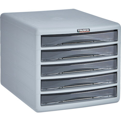 TRUSCO 000-1546 PA4-S5 プラスチックレターケース A4浅型タイプ 5段 0001546