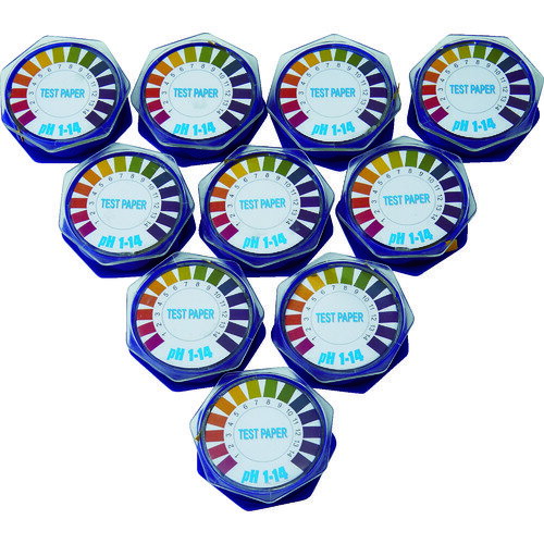 TRUSCO 114-5331 TPHR-10 Ph試験紙 ロールタイプ 7mm×5M Ph1~14 徳用10個タイプ 1145331