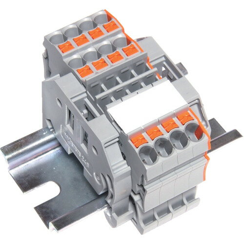 TRUSCO 257-3046 SPTB24A-3-4P スプリング式端子台3線式 4極 電線サイズ0.25~2.5 2573046