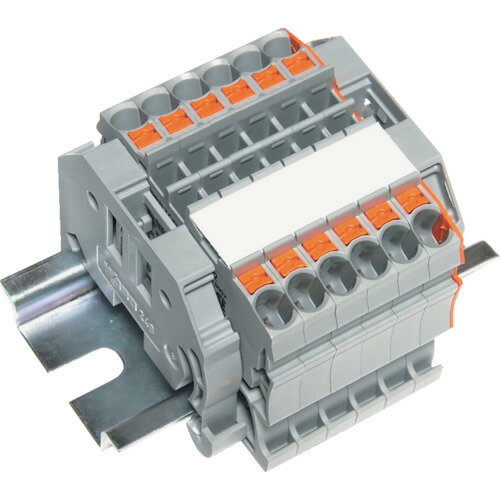 TRUSCO 257-3049 SPTB24A-2-6P スプリング式端子台2線式 6極 電線サイズ0.25~2.5 2573049