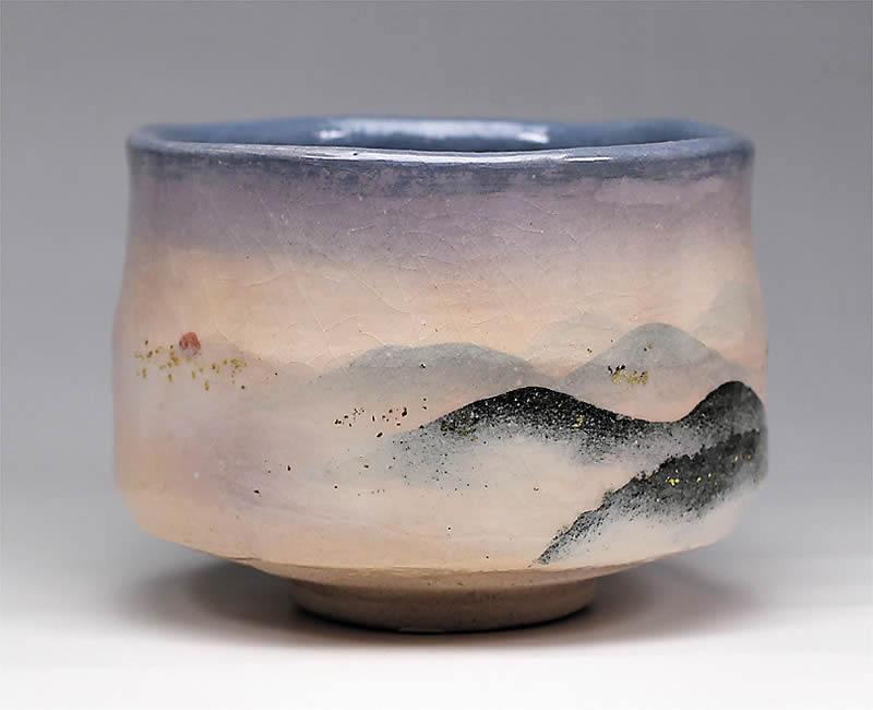 瀬戸焼 桜志野抹茶碗 11.5×7.5cm