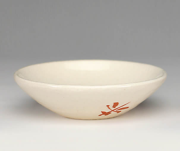 吉村楽入　2015年初春作品　楽入窯曵盃 白楽未の字