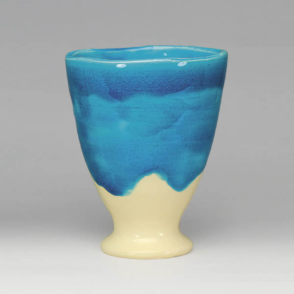 吉村楽入　2021年初春作品　楽入窯ゴブレット　トルコ青釉【送料無料（沖縄は1000円)】
