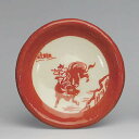 吉村楽入 2021年初春作品 赤楽 騎牛帰家 豆皿【送料無料(北海道、沖縄1000円)】