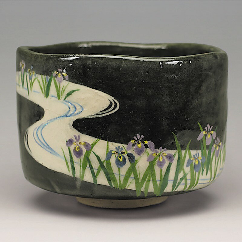 吉村楽入　2024年新春作品　宵菖蒲　季節茶碗