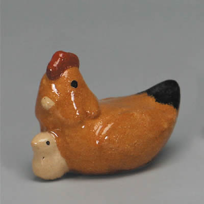 樂天商城 - 吉村楽入　2017年初春作品　鶏（茶）　箸置