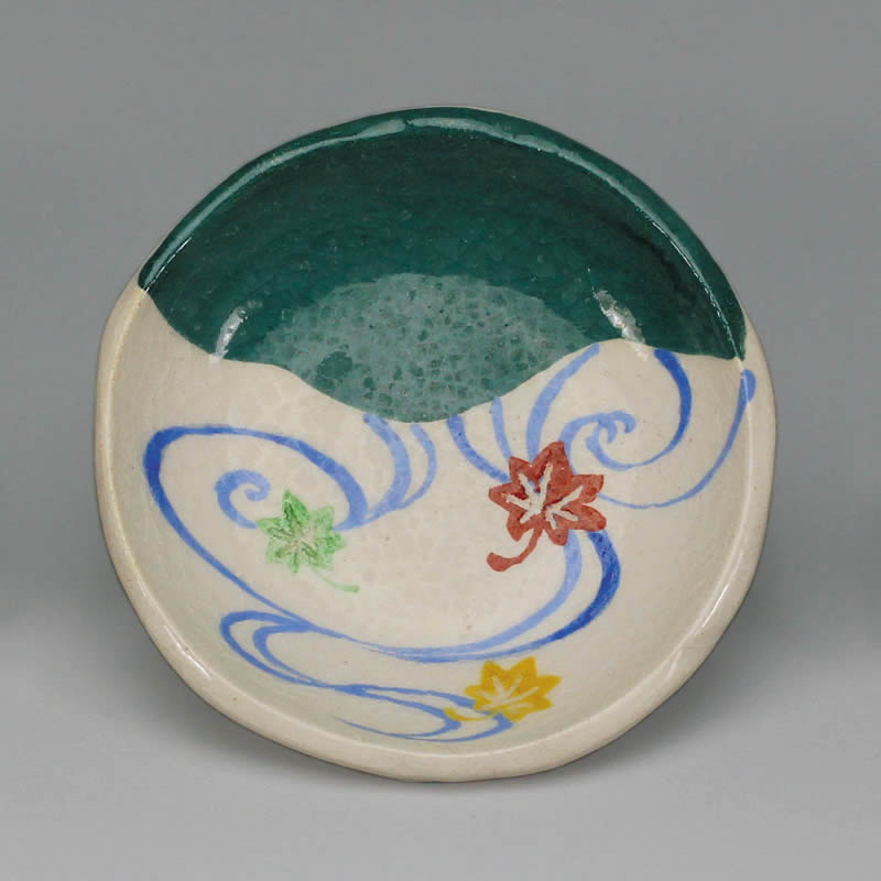 吉村楽入　2017年初春作品　豆皿　流水楓