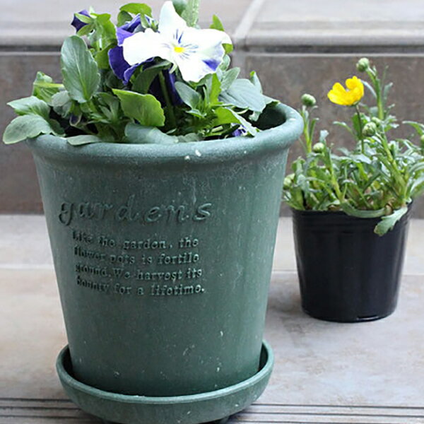 【楽天スーパーSALE対象 30％OFF】パピエ エコポット 丸型 グリーン 5号 八幡化成 鉢 アウトレット