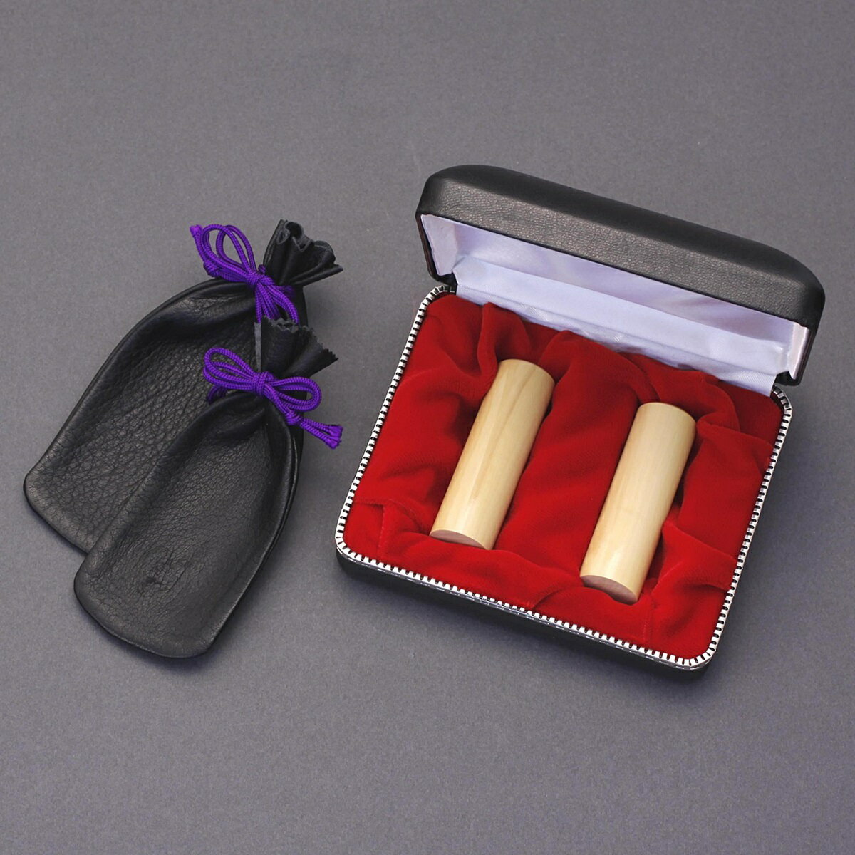 法人印鑑セット/法人 実印 付/法人印鑑 2本セット/薩摩本柘・柘(無垢印材)/代表印・法人銀行印・2本セット/丸寸胴・丸寸胴/皮袋x2個付＋印鑑箱x1個付/印鑑10年保証付/印影デザイナーの美しい印影の手仕上げのご印鑑