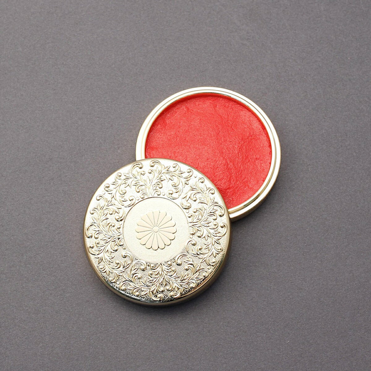 印鑑サプライ-高級朱肉-ゴールド朱肉-朱肉直径5cm...