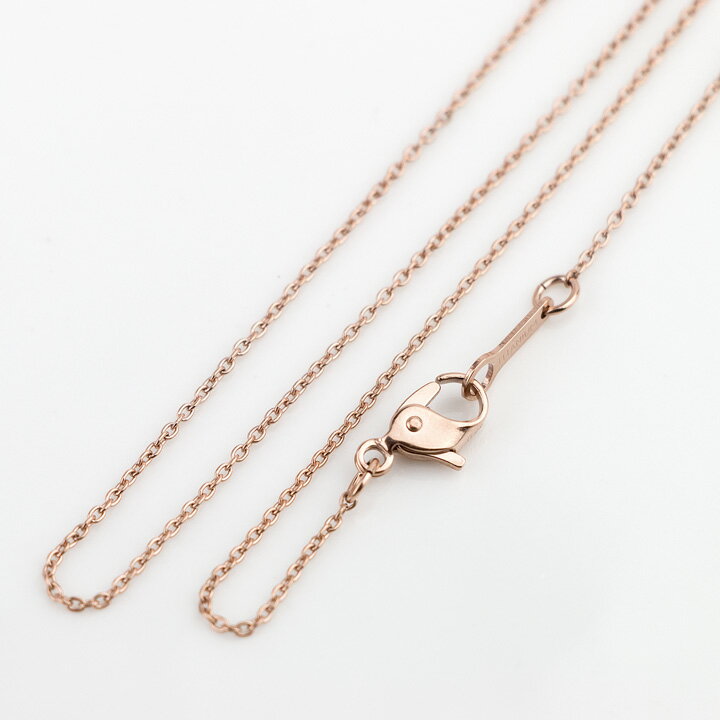 純チタン ネックレス チェーン 45cm (ピンクゴールド イオン プレーティング加工) あずきチェーン 金属アレルギー対応で安心 チタンチェーン チタンネック...