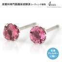 チタンピアス 純チタン (TITAN) ピンクトルマリン 4mm 10月の誕生石 スタッド ピアス チタンピアス プラチナイオンプレーティング加工商品 金属アレルギー対応 金属アレルギー 安心 アレルギーフリー 【クリスマス特集2023】