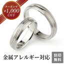 【クーポン￥1000オフ発行中！】結婚指輪 純チタン マリッジリング 男女ペアセット 【送料無料】 刻印無料 (文字彫り…