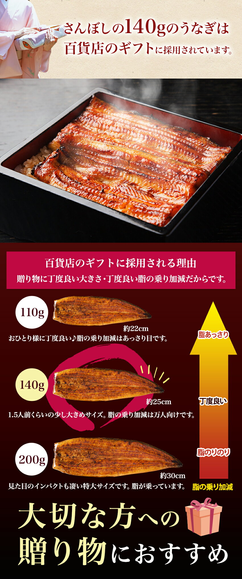 【最大2,000円割引クーポン配布中】【無添加タレの浜名湖うなぎ】蒲焼140g×2尾 約2〜3人前 ギフト【送料無料】貴重な浜名湖産 産地限定　ウナギ 鰻 蒲焼　国産 国内産 静岡県産 高級 プレゼント 誕生日 ギフト 父の日 3