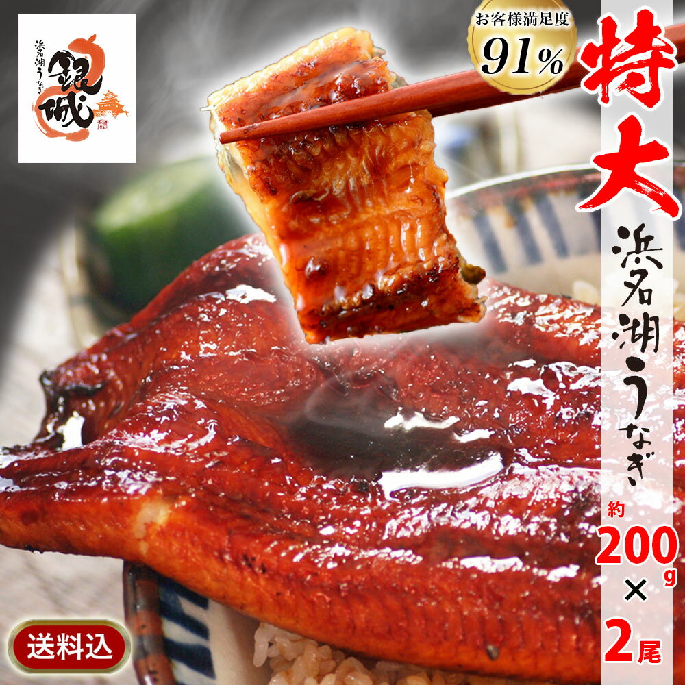 【最大2,000円クーポン配布中】 浜名湖うなぎ蒲焼き 特大200g×2本　無添加のタレ使用 約4人前 ギフト 特大サイズで脂が乗っています♪【送料無料】浜名湖産 ウナギ 鰻 蒲焼 国内産 静岡県産 本格 高級 グルメ 誕生日プレゼント 浜松市 御中元 お中元 土用 丑の日 暑中見舞