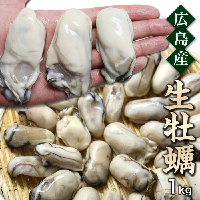 広島県産 冷凍生かき(加熱用) 牡蠣特大2Lサイズ1kg（解凍850g）身も厚く美味しい時期厳選し瞬間凍結 個別凍結で使いやすい 広島産カキ ※ご自宅用なのでのし対応できません。　特大　2L　広島県産