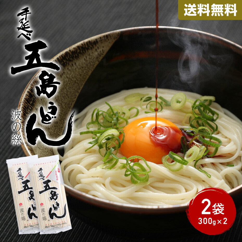 【うどん 乾麺】 五島うどん -波の絲- 300g 2袋 買い回り 買い周り 買いまわり 【ウドン 手延べうどん 地獄炊き おかず グルメ 長崎県 オススメ】 ポイント消化 プレゼント 1000円ポッキリ 送料無料 父の日 御中元 お中元 中元