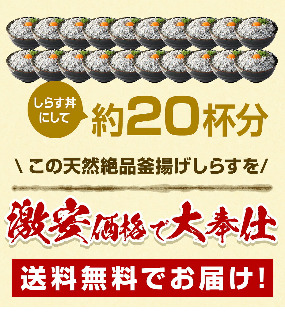 ＼最大半額セール開催中／ 無添加 無漂白 釜揚げしらす 1kg 食べ放題 送料無料 大容量 小分けタイプ 買いまわり 買い回り ポイント消化 ごはん sw プレゼント 実用的 御年賀 年賀 内祝 祝 敬老の日 e-iki-10000307 干物と麦焼酎 玄海屋 サンプル画像3