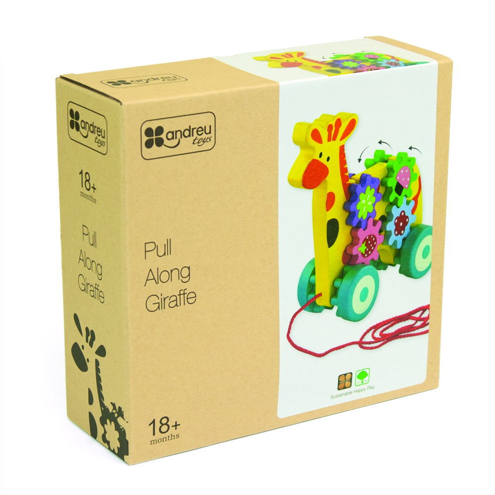 プルトーイ・カラフルジラフ AN361 ANDREU-TOYS アンドリュートイズ 知育玩具 おもちゃ 知育おもちゃ 男の子 女の子 木製 木のおもちゃ 木製玩具 出産祝い 赤ちゃん ベビー 0歳 1歳 2歳 2