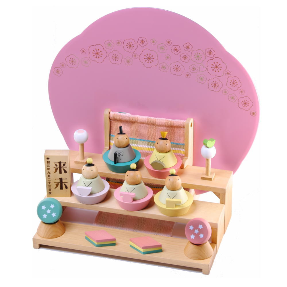 【名入れ木札付き】 最新作 プーカのひなにんぎょう ベーシック【ラッピング無料】 プーカ ピンクのプレート漆器 敷物 PUKA 雛人形 コンパクト 木製 おしゃれ ひな人形 お雛様 おひなさま 節句 徳永こいのぼり BASIC 贈り物 人気