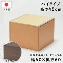 PP樹脂畳ユニット ハイタイプ 60 ナチュラル/ブラウン 幅60cm×奥行60cm×高さ45cm 高床式 畳ユニット 樹脂 収納 インテリア 畳ベンチ ユニット畳 収納家具 ボックス 小上がり収納 小上がり 畳 たたみ 和風 和室 椅子 ベンチボックス 置き畳 国産 日本製