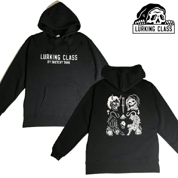 プルオーバー メンズ パーカー 【ラーキングクラス】 大きいサイズ Lサイズのみ 【M ~ XL】 LURKING CLASS 西海岸 アート 裏起毛 黒 CAT FLASH BLACK プレゼント ギフト ラッピング可能