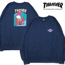 THRASHER XbV[ N[lbN XP[g XP[guh XP{[ Hurricane Crewneck NAVY lCr[ N