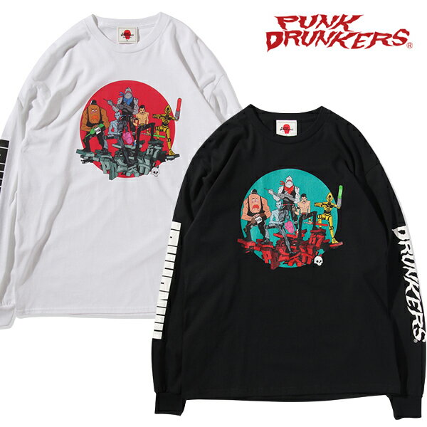 ロンT メンズ 長袖 Tシャツ 【パンクドランカーズ】 ゆったりサイズ 【L ~ XL】 PUNK DRUNKERS PDSxH67 集合ロンTEE プレゼント ギフト ラッピング可能