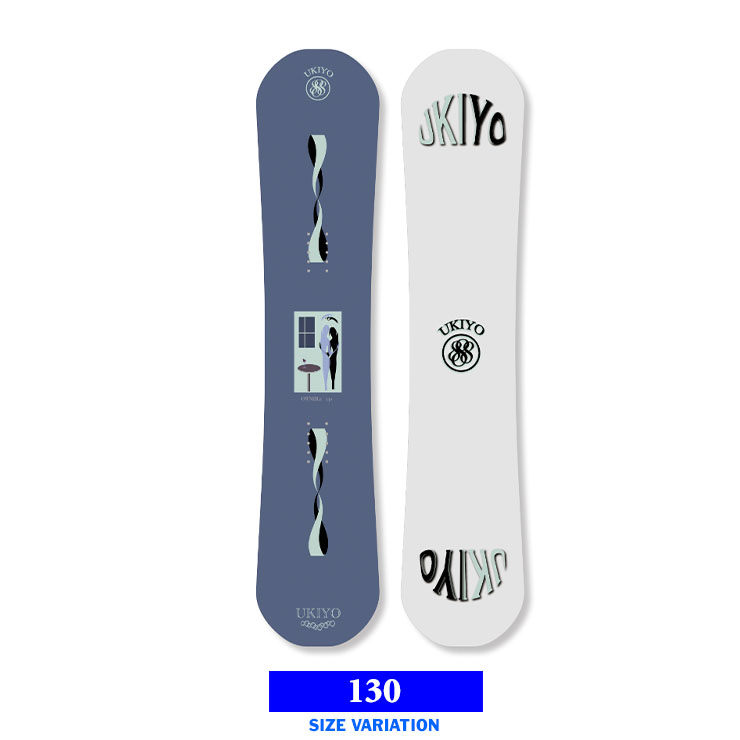 【SS期間中エントリーでP+9倍＆P+1倍＆最大2500円オフクーポン】キッズ スノーボード 板　UKIYO OWNER Jr. glaphic NAVY フラットロッカー