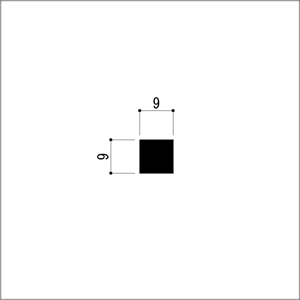 アルミ角棒 9x9x1850mm クロームメッキ