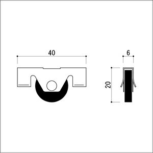 アルミハカマ 40mmH（ACH-1-40)用 ハカマ車 平/丸兼用