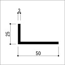 アルミアングル 不等辺 コーナー材 3.0x25x50x4000mm アルマイトシルバー 片長 Lアングル L字 DIY アルミ汎用型材 【※サービスカット対応商品です】 3