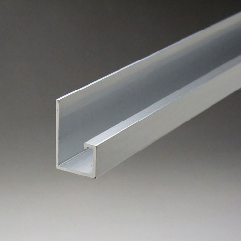 アルミDX片長チャンネル 鏡受け ミラー金物 鏡 ミラー用（穴なし） 10x1840mm クリアシルバー