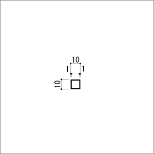 アルミ角パイプ 等辺 アルミ角柱 アルミ角材 1.0x10x10x4000mm アルマイトシルバー...