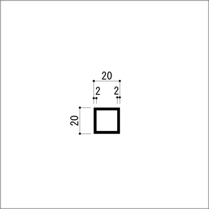 アルミ角パイプ 等辺 アルミ角柱 アルミ角材 2.0x20x20x4000mm ブロンズ 【※サービ...