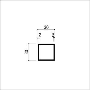 アルミ角パイプ 等辺 アルミ角柱 アルミ角材 2.0x30x30x4000mm ブロンズ 【※サービ...