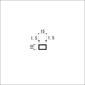 アルミ角パイプ 不等辺 アルミ角柱 アルミ角材 1.5x10x15x4000mm アルマイトシルバ...