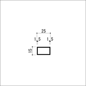 アルミ角パイプ 不等辺 アルミ角柱 アルミ角材 1.5x15x25x5000mm（4M+1M） アルマ...