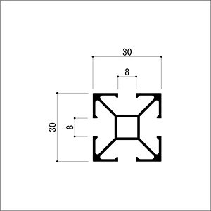 アルミ 間仕切り用ポール 30x30x3000...の紹介画像3
